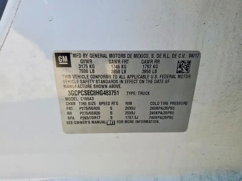 2017 CHEVROLET SILVERADO C1500 LTZ  