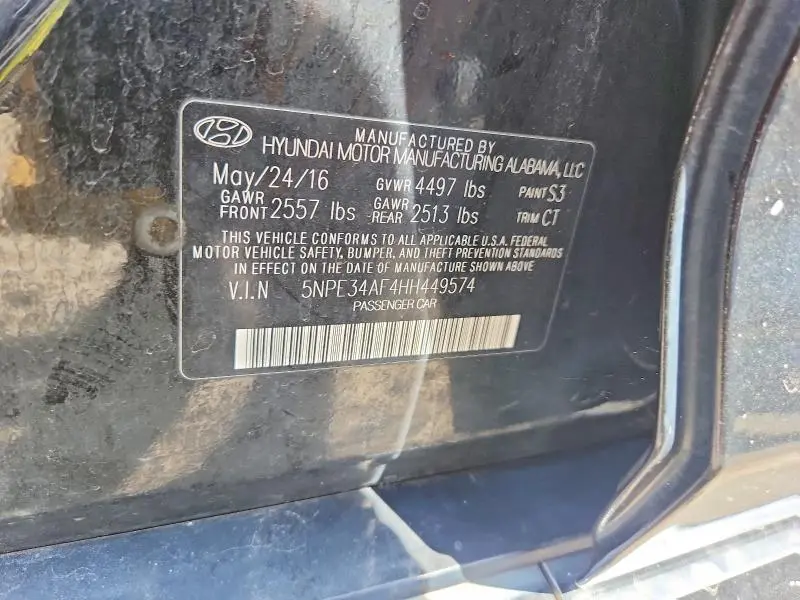 2017 HYUNDAI SONATA SPORT  