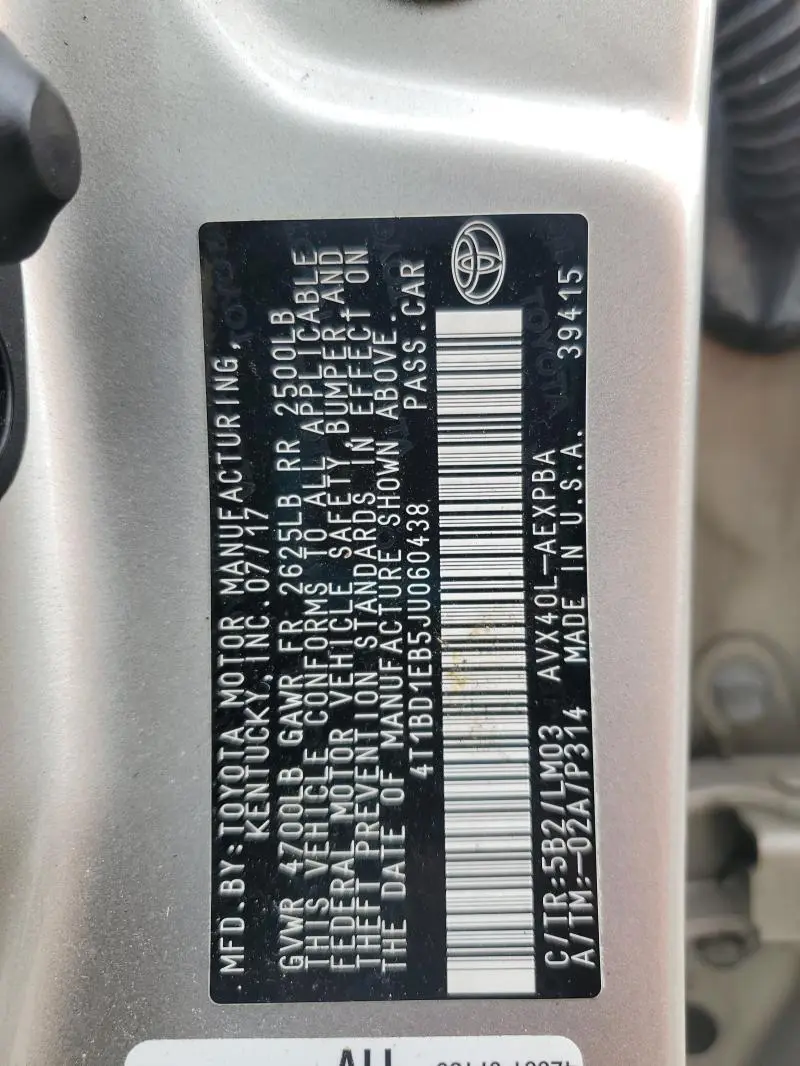 2018 TOYOTA AVALON HYBRID  