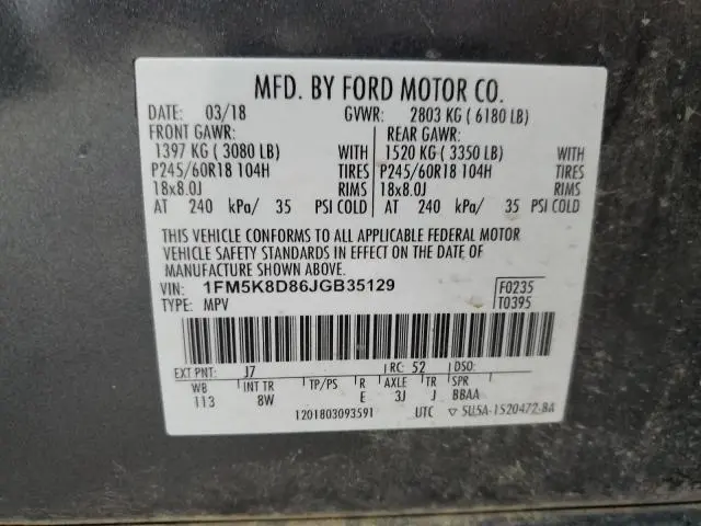 2018 FORD EXPLORER XLT  