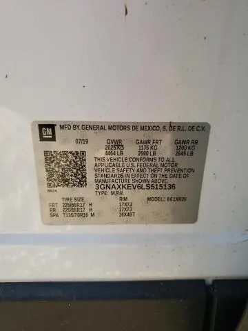 2020 CHEVROLET EQUINOX LT  