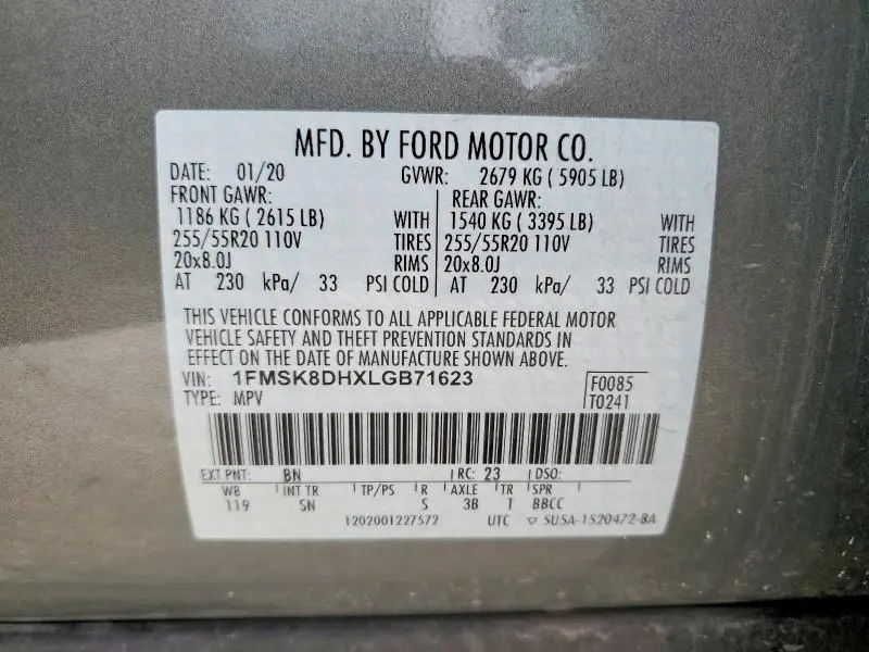 2020 FORD EXPLORER XLT  