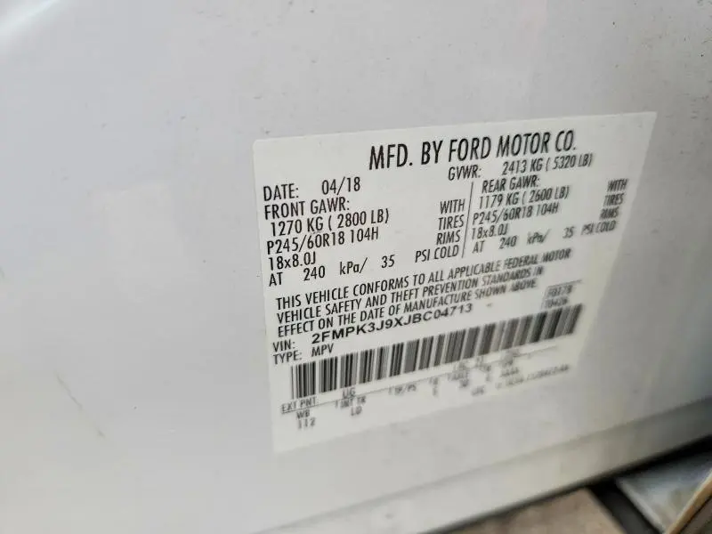 2018 FORD EDGE SEL  