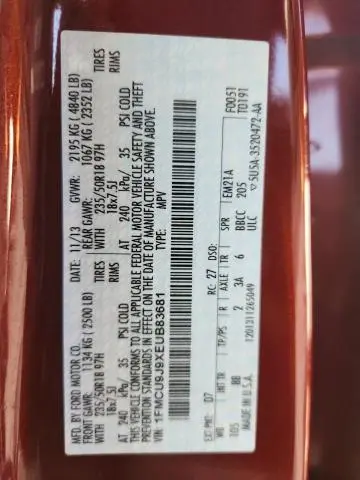 2014 FORD ESCAPE TITANIUM  