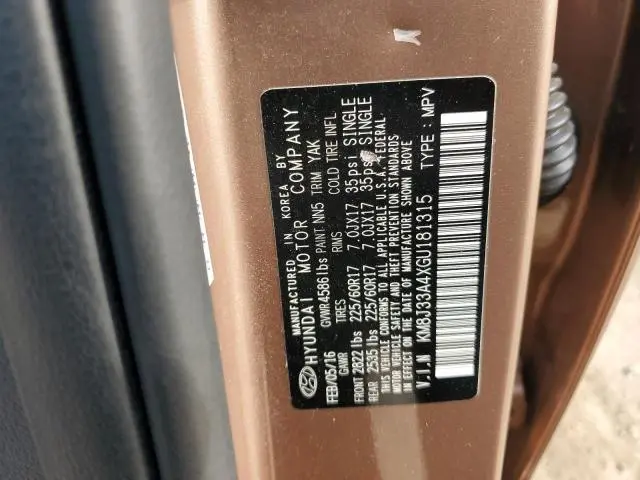 2016 HYUNDAI TUCSON LIMITED  