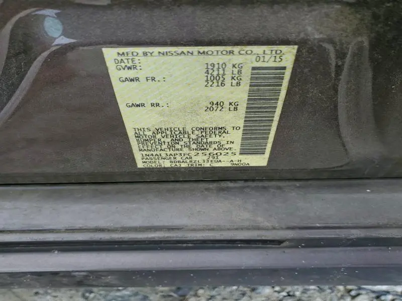 2015 NISSAN ALTIMA 2.5  