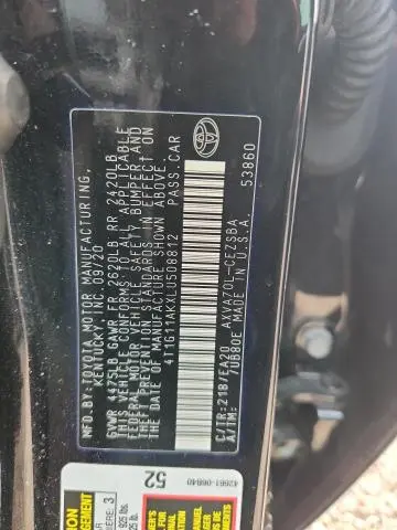 2020 TOYOTA CAMRY SE  