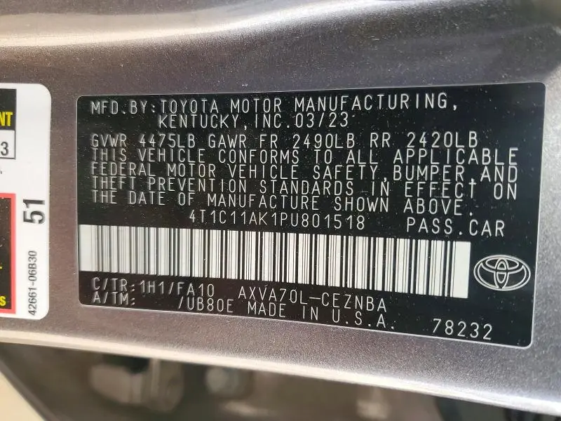 2023 TOYOTA CAMRY LE  