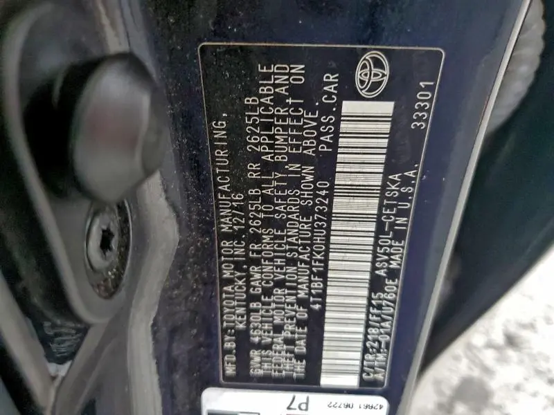 2017 TOYOTA CAMRY LE  