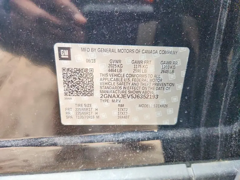 2018 CHEVROLET EQUINOX LT  