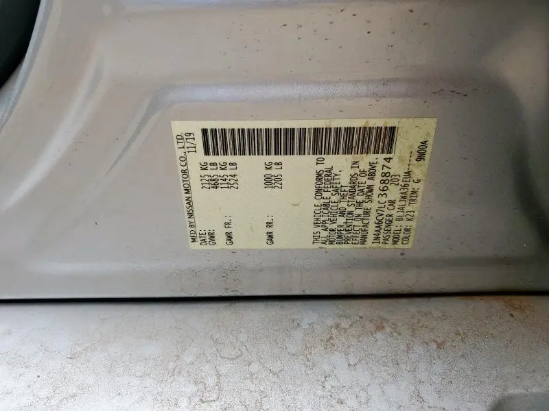 2020 NISSAN MAXIMA SV  