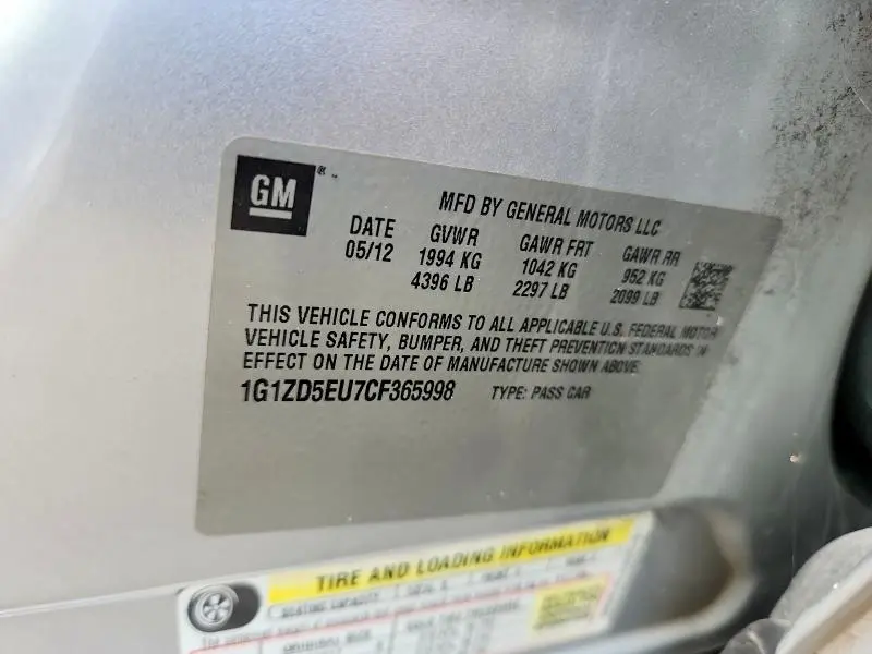 2012 CHEVROLET MALIBU 2LT  