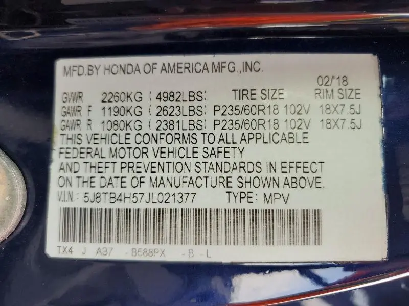2018 ACURA RDX TECHNOLOGY  