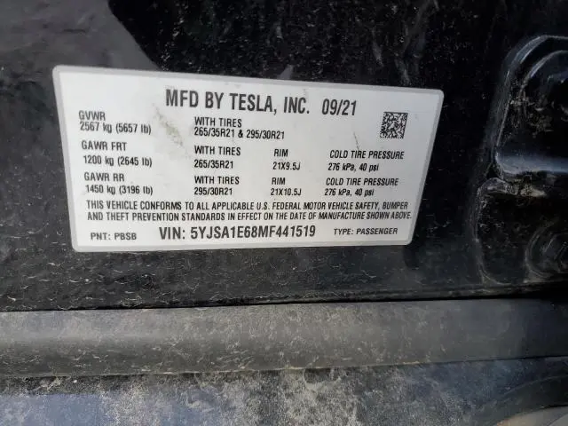 2021 TESLA MODEL S   
