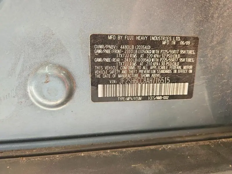 2010 SUBARU FORESTER 2.5X PREMIUM  