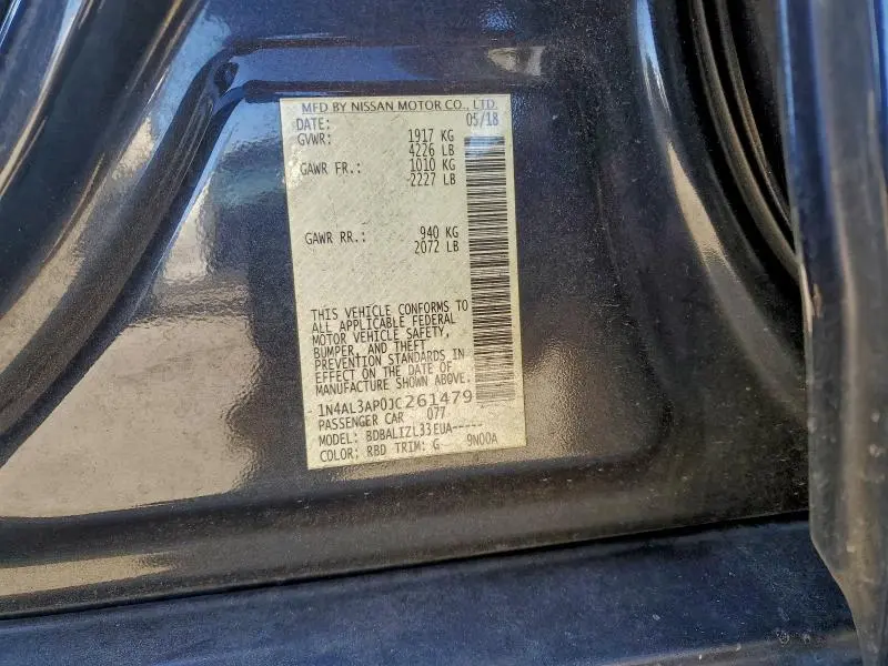 2018 NISSAN ALTIMA 2.5  