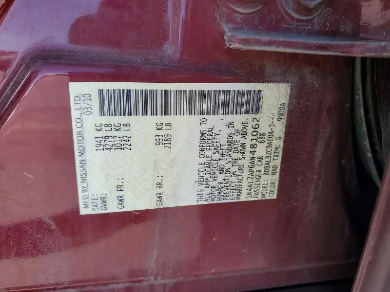 2010 NISSAN ALTIMA 2.5  