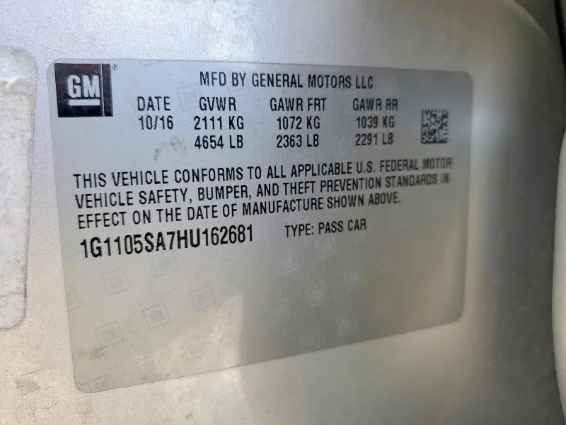 2017 CHEVROLET IMPALA LT  