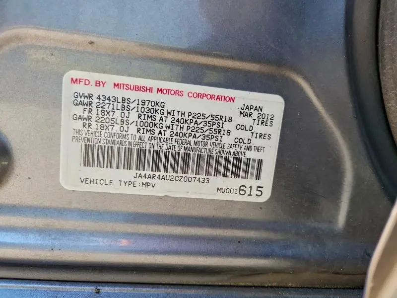 2012 MITSUBISHI OUTLANDER SPORT SE  