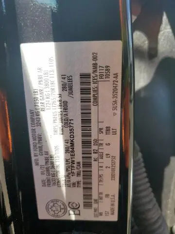 2021 FORD F150 SUPERCREW  