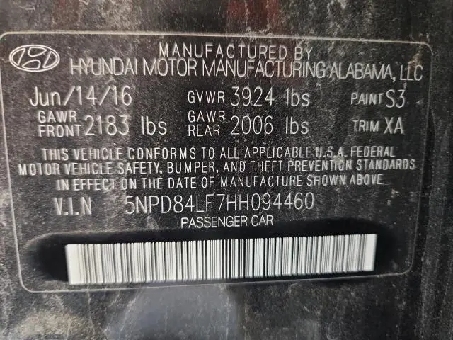 2017 HYUNDAI ELANTRA SE  