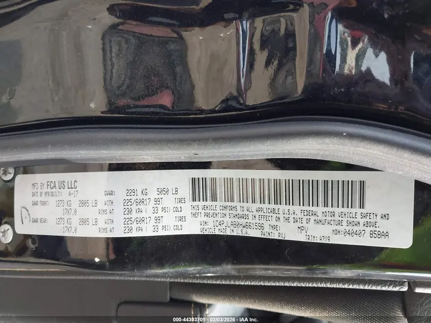 2017 JEEP CHEROKEE SPORT FWD