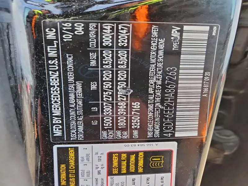 2017 MERCEDES-BENZ GLS 450 4MATIC  