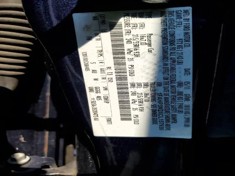 2012 FORD FOCUS SEL  