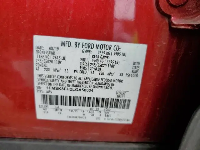 2020 FORD EXPLORER LIMITED  