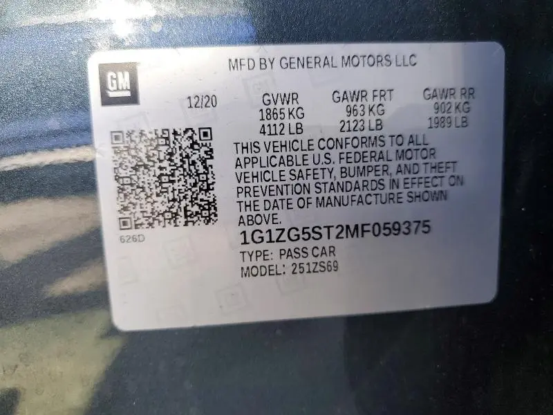 2021 CHEVROLET MALIBU RS  