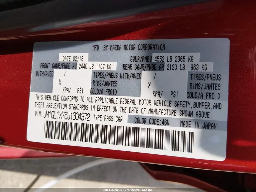 2018 MAZDA MAZDA6 SIGNATURE