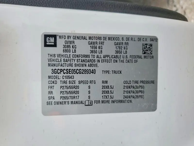 2012 CHEVROLET SILVERADO C1500 LT  