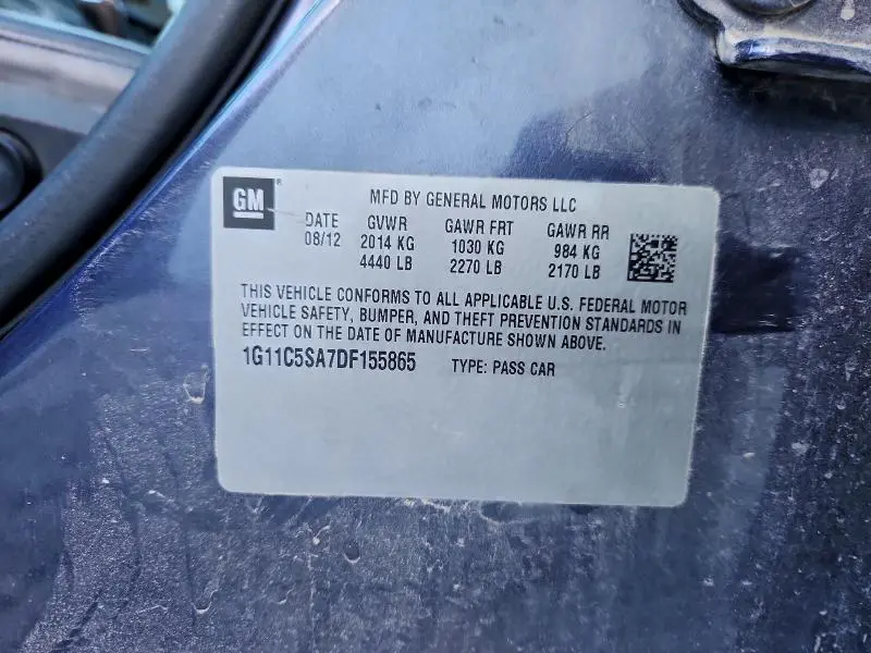 2013 CHEVROLET MALIBU 1LT  