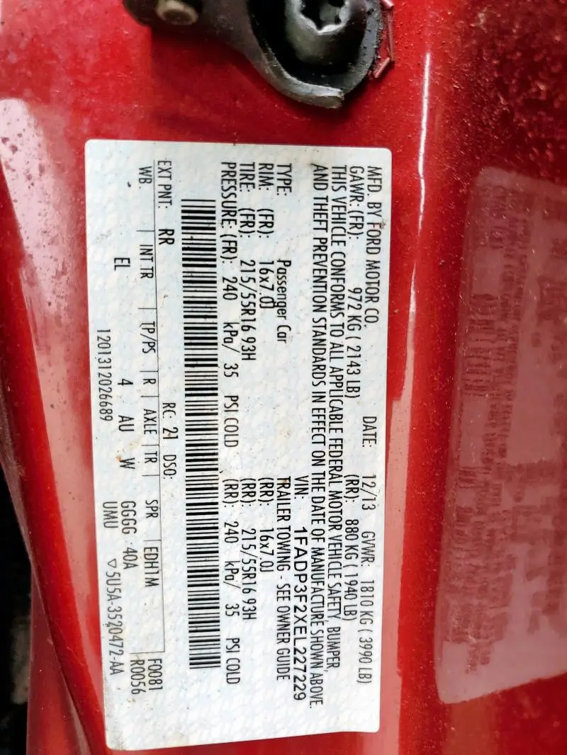 2014 FORD FOCUS SE  