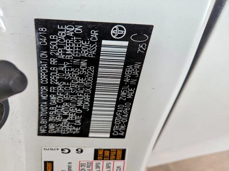 2018 TOYOTA PRIUS TWO ECO  