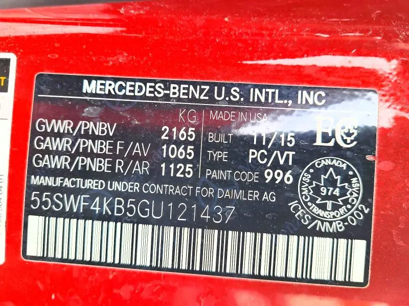 2016 MERCEDES-BENZ C 300 4MATIC  