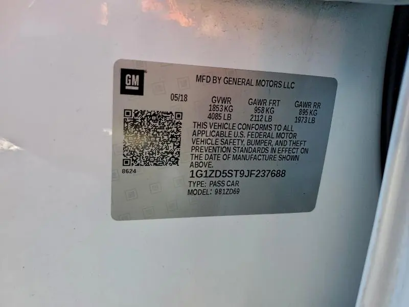 2018 CHEVROLET MALIBU LT  