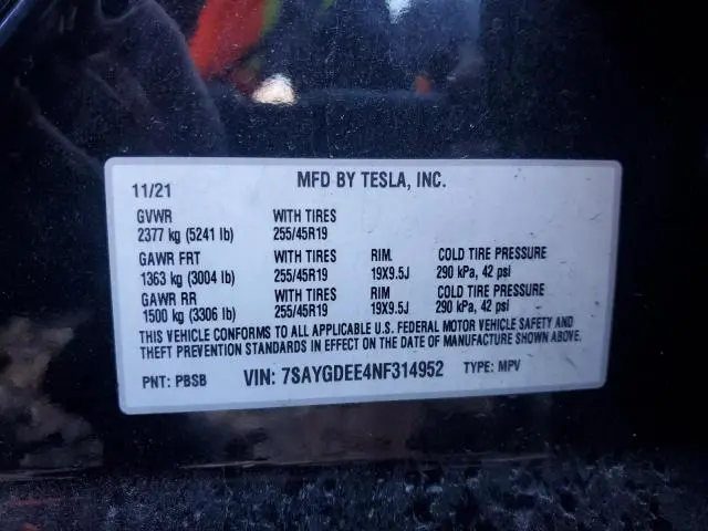 2022 TESLA MODEL Y   