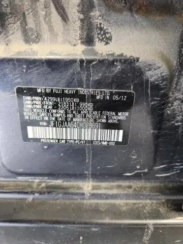 2012 SUBARU IMPREZA   
