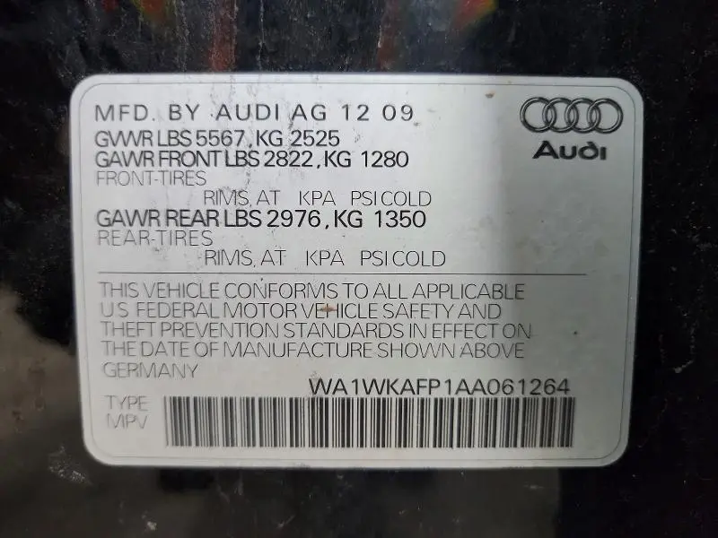 2010 AUDI Q5 PRESTIGE  