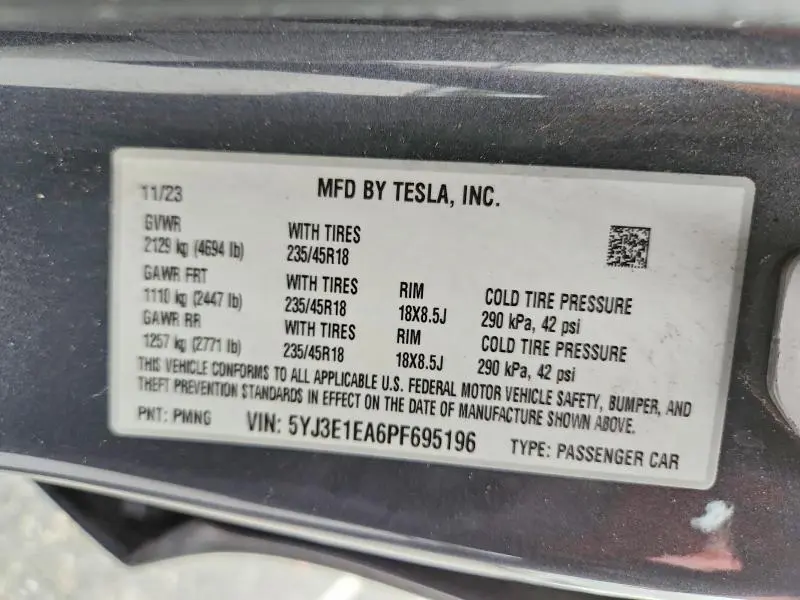 2023 TESLA MODEL 3   