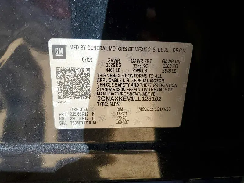2020 CHEVROLET EQUINOX LT  