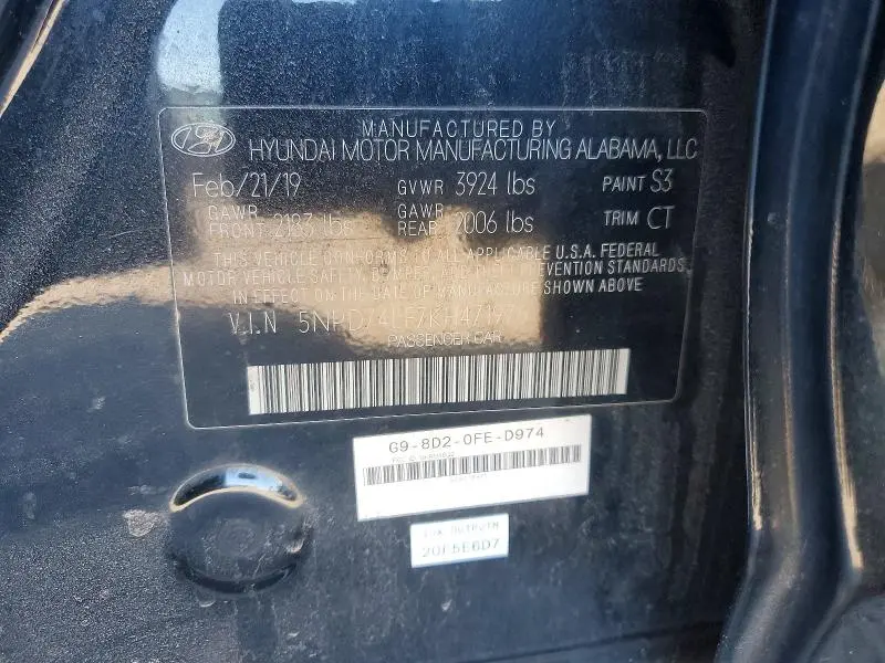 2019 HYUNDAI ELANTRA SE  