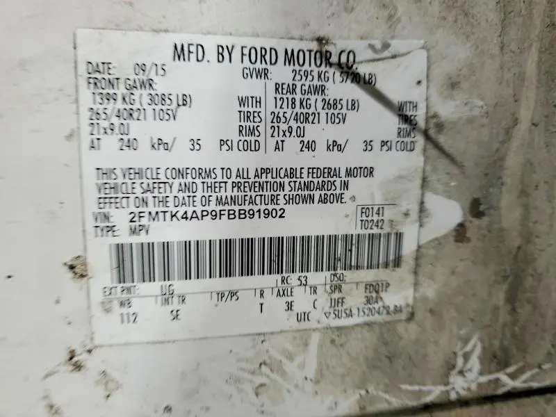 2015 FORD EDGE SPORT  