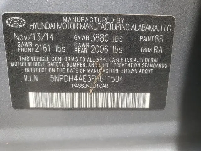 2015 HYUNDAI ELANTRA SE  