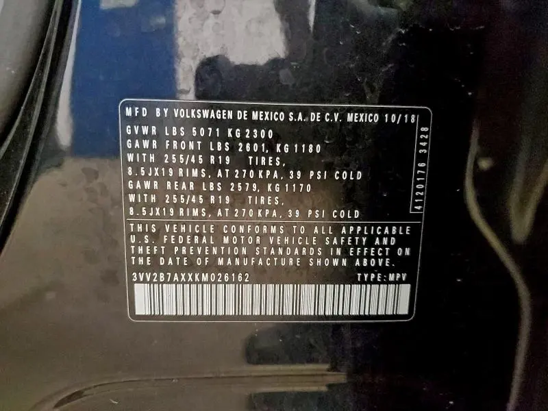 2019 VOLKSWAGEN TIGUAN SE  