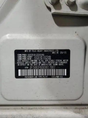 2016 SUBARU WRX PREMIUM  