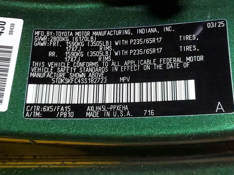 2025 TOYOTA SIENNA LE 8-PASSENGER  