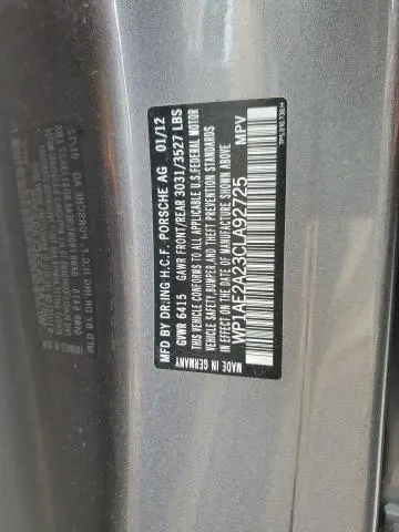 2012 PORSCHE CAYENNE S HYBRID  