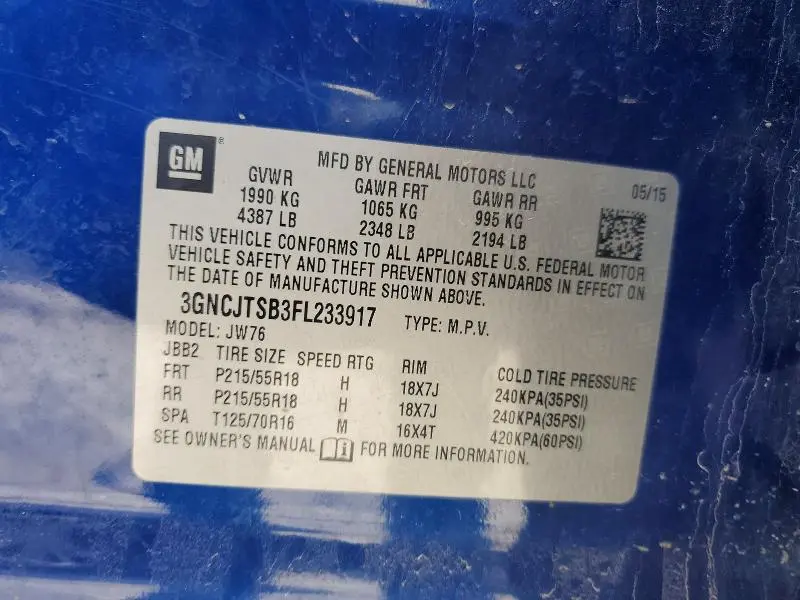 2015 CHEVROLET TRAX LTZ  